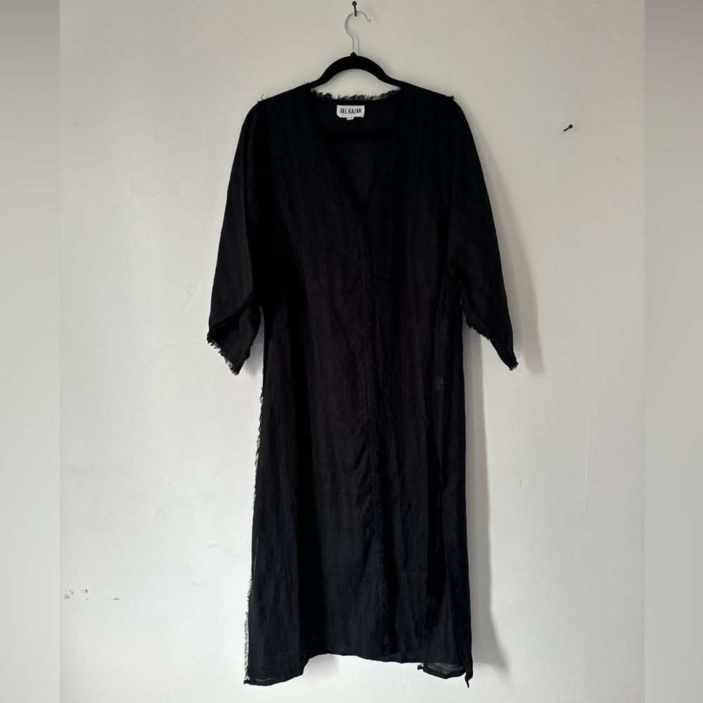 Bel Kazan black Kaftan new L/XL 100% linen